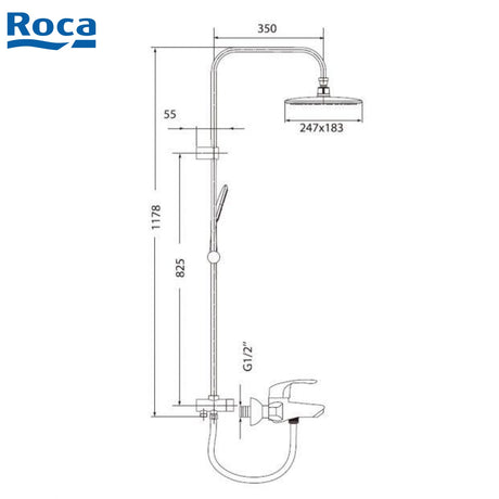 Roca Monodin-N 5A2707C0N 轉駁式雨淋花灑套裝連龍頭-hong-kong
