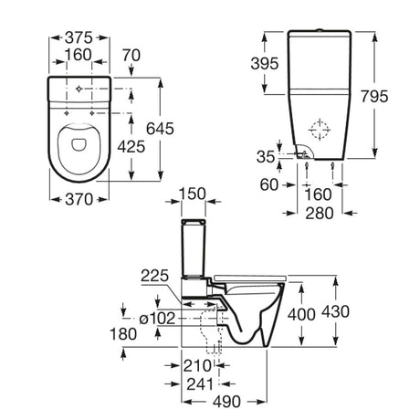 ROCA Inspira ROUND Rimless 自由咀分體座廁配SUPRALIT®油壓板套裝 341520+342526+801522 白色-hong-kong