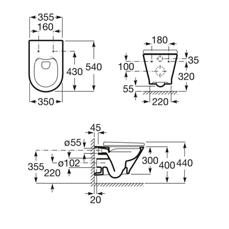 ROCA The Gap Round Rimless 掛牆座廁配SUPRALIT®油壓板套裝 3460NL+801D12-hong-kong