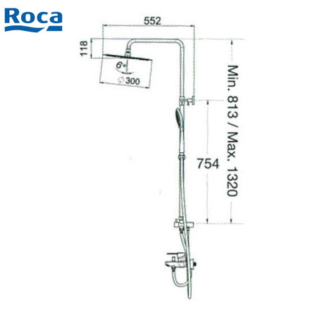 Roca Mitos 5D0A81C0N 浴缸龍頭連圓形雨淋花灑-hong-kong