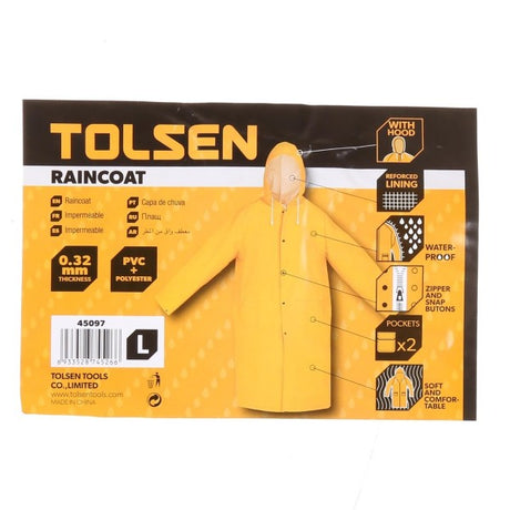 東森牌 - TOLSEN 45097# 黃色厚身雨衣 - 大碼-hong-kong
